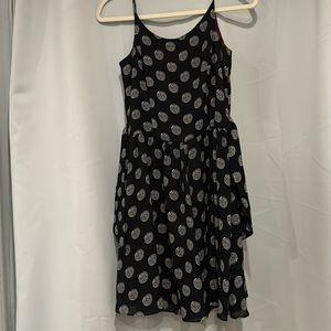 Vintage black dress with white circles
